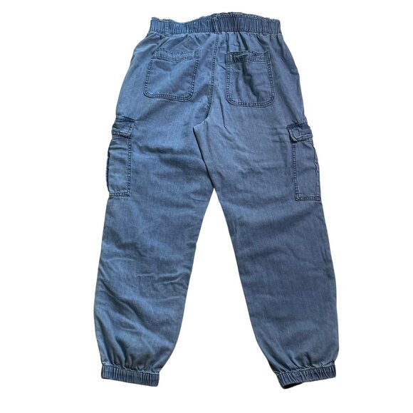 American Eagle Womens Blue Cargo Pants Size 8 Regular Elastic Waist Vintage u - Picture 4 of 15